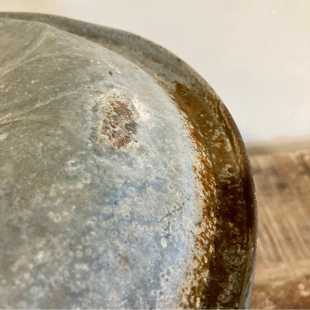 Vintage Galvanized Metal 5 Gallon Pail Sunflower Top Oil Can